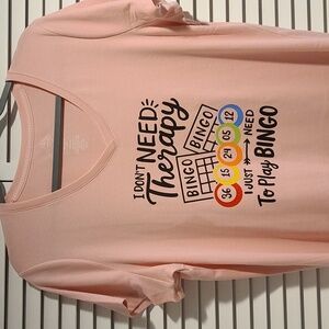 BINGO THERAPY  t-shirt S-M-L-XL White. Gray or Pink V neck